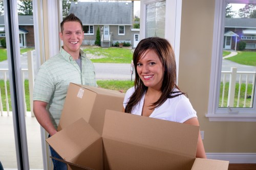 Flat move with boxes and furniture ready for same-day collection