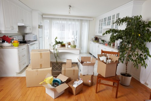 Loading furniture and boxes into a truck for a Hornsey house move