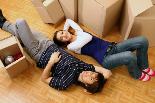 A local removals van loading items from a Hornsey flat with careful access planning