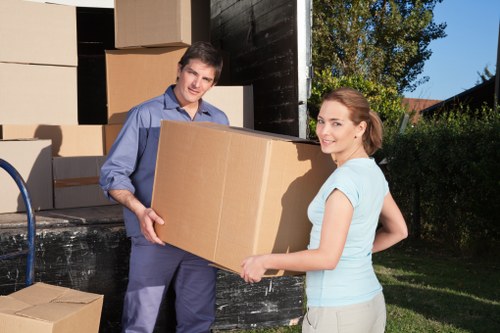 Packing and household items arranged for a Hornsey relocation